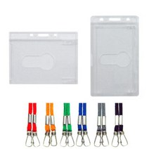 GNT명찰 목걸이 플라스틱케이스 100매 소형86x55, 세로100매파랑줄, 세로100매파랑줄