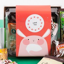 과자 8종 토끼 박스 포장 간식선물 세트 개별 메시지 무료 수능 크리스마스 교회 단체 행사 다과회 어린이 학교 꾸러미 답례품 과자, 1I4L_가득알찬간식토깽이