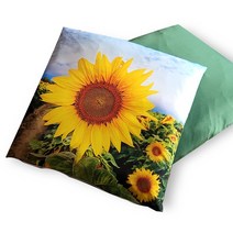 사랑예감 해바라기 옥스포드지 기분좋은 방석 (구름솜 포함)