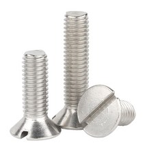 M6 10개 접시 머리 일자 볼트 GB68 스테인리스 스틸 서스 304 플랫 카운터 싱크 헤드 나사 볼트, M6 (10pcs), 45mm