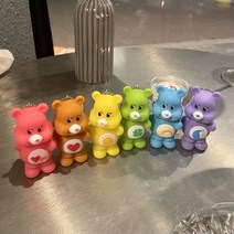 Care bear 6color 케어베어 키링 열쇠고리 백참 인형 곰돌이 어린이집선물 유치원생일선물 답례품 선물제작 이니셜키링, 블루
