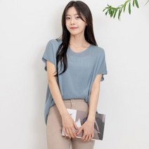 셀러허브 패션 여자 반소매 봄여름 루즈한 니트티셔츠