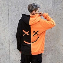 남자 여자 오버핏 하프 후드티 스트릿 패션 데일리룩 _ 2360104EA