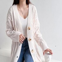 바보사랑 여자 루즈핏 클래식 비스코스 꽈배기 롱가디건.옷자락(무료배송)
