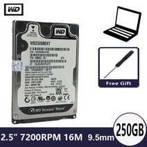 HDD wd 블랙 250GB 2.5인치 sata ii 내부 하드 디스크 드라이브 hdd