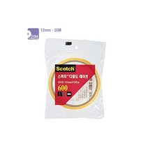 3M 스카치 다용도테이프 12mm*20M 지관-3인치 600, 단품