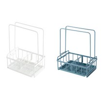 주방 싱크대 뒤선반 물받이 쑤세미통 행주걸이 수새미, 블루