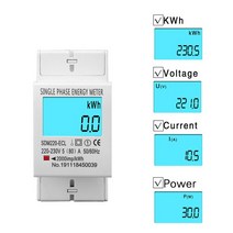 나인틴 80A Din 레일 단상 2 선 AC 230V 50Hz/60Hz LCD 디지털 디스플레이 전력 소비 에너지 전기 계량기 kWh, [01] With backlight