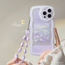 유화 꽃 적용 가능한 iphone12 13pro max 휴대 전화 케이스 11 보라색 꽃 로프 xr 여성 xs 모두 포함 14p