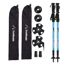 레드톤즈 접이식 3단 초경량 등산 산악 산행 스틱 용품 지팡이, 스카이블루