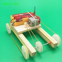 April Du DIY 4 륜 벨트 기어드 자동차 모델 어린이 발명품 키트 눈동자 물리 과학 실험 장난감 1 세트, [01] 라이트 그린