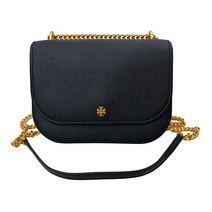 Tory Burch Emerson 플랩 조절 가능한 숄더백 (블랙) 블랙.