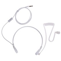 3.5mm 목구멍 마이크 헤드셋 피 커버트 어쿠스틱 튜브 FBI 이어폰 전화 안드로이드, 하얀색