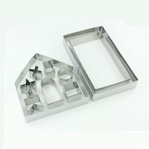 크리스마스 쿠키커터 쿠키틀 Diy 3D 베이킹 하우스 주방 초콜릿 쿠키 금형 스테인레스 스틸 비스킷 퐁당, 01 Opp Package