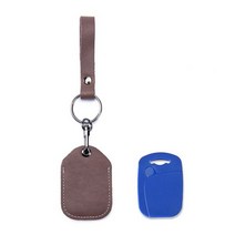 암소 가죽 키 체인 링 도어록 액세스 제어 태그 Keyfob Tokey ID 카드 케이스 가방, Short-coffee