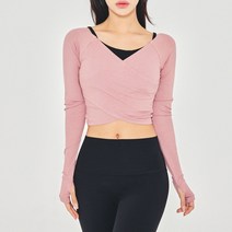 뮤즈마인 - 와이드 브리제 커버업 슬리브 핑크 요가복 필라테스 상의 커버업 헬스 테니스 홈트 발레 폴웨어 크롭 여리핏, L, 블루