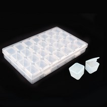 멀티박스 사각 칸칸이 28칸 케이스 비즈 보관 통 약통 낚시, 화이트