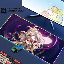 에픽 세븐 데스크 Rgb 마우스 패드 게임 빅 Xx 게이머 애니메이션 확장 카펫 매트 Pc 키보드 Mause Mats Mi, 05 GG001216_01 RGB300x700x3mm