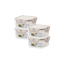 (4개세트) 락앤락 비스프리 스테커블 정사각 420ml 핑크 (LBF850S4), LBF850S4