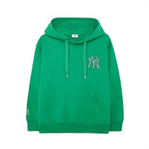 체커보드 빅로고 오버핏 후드티 NY D.Green