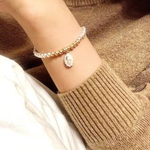 딸럽 트윈 은팔찌 14K 골드필드 볼 가족팔찌 은 펜던트 추가 가능 13cm - 19cm