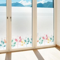 창문 유리창 시트지 칼라 안개시트지 벨리아리프01 L-B(1900X1200mm)+28000:스카이블루