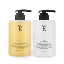 베르뷔 퍼퓸 곤약 스크럽 바디워시 500ml & 퍼퓸 바디트리트먼트 500ml 1세트, 씨몬 (싱그러운 l 활기 l 라임바질)
