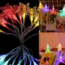 20구 LED 별 집게 전구(3M) (컬러) (점멸) 웨딩홀조명 야외용조명 데크조명