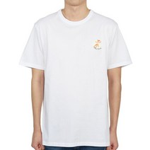 MAISON KITSUNE 명품명품메종키츠네 X 올림피아르탱 올리 플라워 폭스 패치 클래식 남자 크루넥 반팔티셔츠 JM0