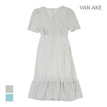 반에이크 여성프릴 밑단 패턴 반팔 원피스_VB16OPQ307Z