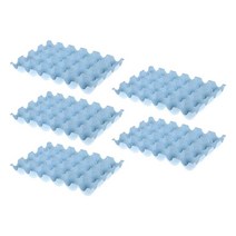 5x 계란 상자 계란 트레이 냉동실 주방 냉장고 주방 용 대용량 컨테이너 냉장고 보관 용기, 라이트 블루, 밀 섬유 + PP