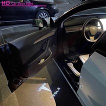 자동차 도어 로고 고스트 섀도우 라이트 테슬라 모델 3 모델 S X 모델 Y 장식 액세서리 HD 자동차 용품, 01 Logo A_01 2PCS