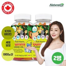 네추럴라이즈 [네추럴라이즈] 캐나다산 성장 발달 도움 어린이 9가지 멀티비타민 60꾸미 2병 60일분, 단품, 단품