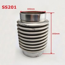더블 레이어 배기 플렉스 파이프 벨로우즈 플렉시블 조인트 커플러 길이 102mm 자동차 액세서리 진동 소음 감소 배기음 튜닝, 102x102mm, 08 102x102mm
