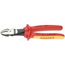 KNIPEX 도구 - 하이 레버리지 대각선 커터 1000V 절연 (7408200SBA) 20.3cm(8인치), Cutters, 8 inches