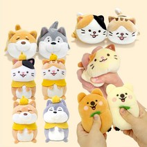 모찌타운 스트레스볼 4총사 까망 베르 시바 허스키 새내기 냥린이 개린이 꾹꾹이 고등어 오드 치즈 쿼카 답례품 애착 인형 생일 선물