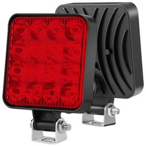 자동차 LED 작업등 48W 오프로드 12V 조명 안개 램프 4x4 트랙터 스포트라이트 트럭 atv용 1 개, [02] Red, 02 Red, 02 Red