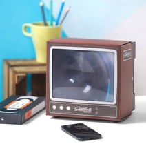 핫DIY 레트로 TV 모양 휴대 전화 화면 돋보기 핸드폰 스탠드 홀더 앰프 비디오 확장기 3D 영화 디스플레이, 0 YELLOW