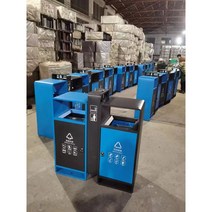 야외분리수거함 실외용쓰레기통 야외 대용량 실외 분리수거함 캠핑장 공원, 아연도금판 광주통(블루)