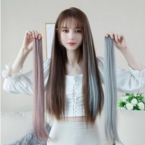 부분가발 붙임머리 헤어피스 애쉬 똑딱이, 02.애쉬카키