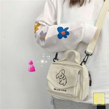 클러치백 귀여운 캔버스 인쇄 메신저 가방 여성용 봉투 숙녀용 만화 학생 숄더백