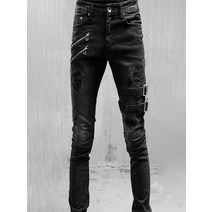 바이크 진 남성 라이딩 청바지 15, 검은색, xxl(허리 92cm)