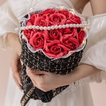 선물용 꽃다발 다양한 비누장미 11종 꽃으로 만들어진 부케 꽃 장식 장미 꽃다발 보내기, 빨간꽃 Coco 11