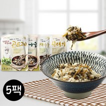 [미식관] 윤영근의 비벼먹는 착한나물5팩(곤드레/유채나물/시래기/취나물), 필수선택:착한나물 곤드레 5팩, 상세설명 참조