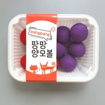 네이처펫 팡팡 고양이 양모볼 4cm 레드 5p + 바이올렛 5p, 혼합 색상, 1세트