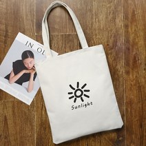 [사백몰] 썬라이트 에코백(화이트) DIY 보조가방 데일리 캔버스가방 캔버스 패브릭 캐주얼 숄더백 크로스백