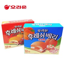 오리온 후레쉬베리 12개입 ( 336g) 딸기맛/복숭아맛 파이, 2개, 336g
