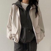 노마진컴퍼니 4컬러 여자 남자 오버핏 고신축 바람막이 점퍼 간절기 봄 가을