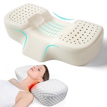 Cozyhealth 목 통증 완화를 위한 경추 베개 조절 가능한 인체 공학적 컨투어 메모리 폼 옆으로 자는 분들을 정형외과적 지지 침대 라지, Small Size 23.6Lx13Wx(4.3