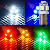 꼬마전구타입 12V-24V 5050 3칩 5발 LED전구, 24V, 옐로우LED